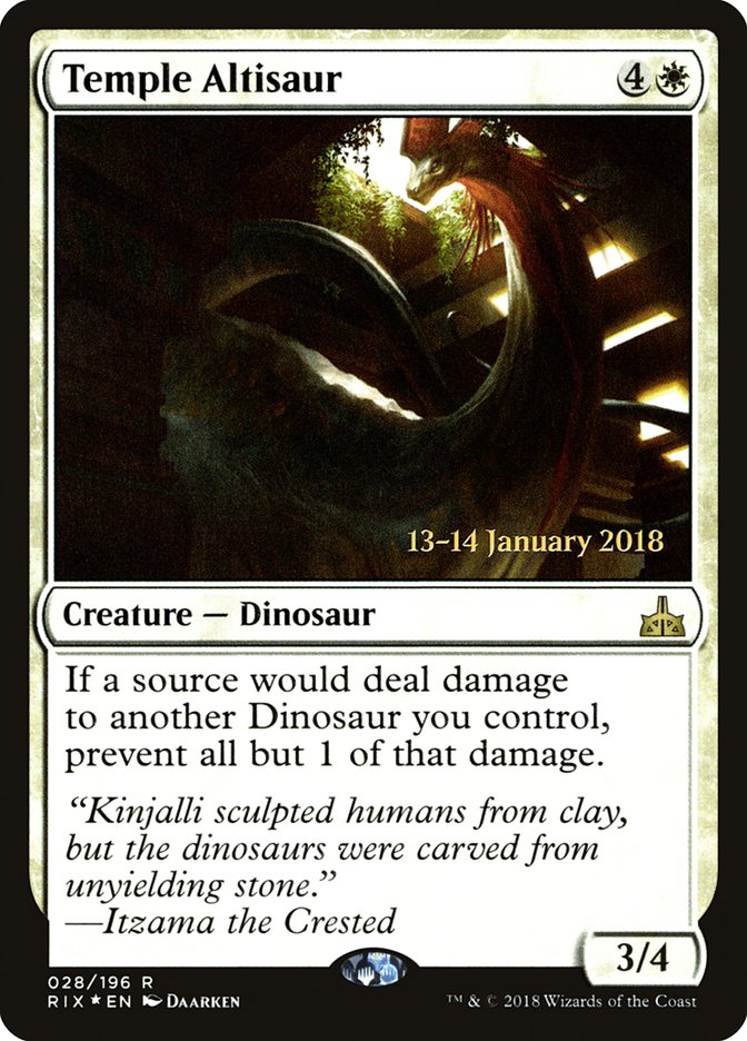 Temple Altisaur [Rivals of Ixalan Prerelease Promos] | Chromatic Games