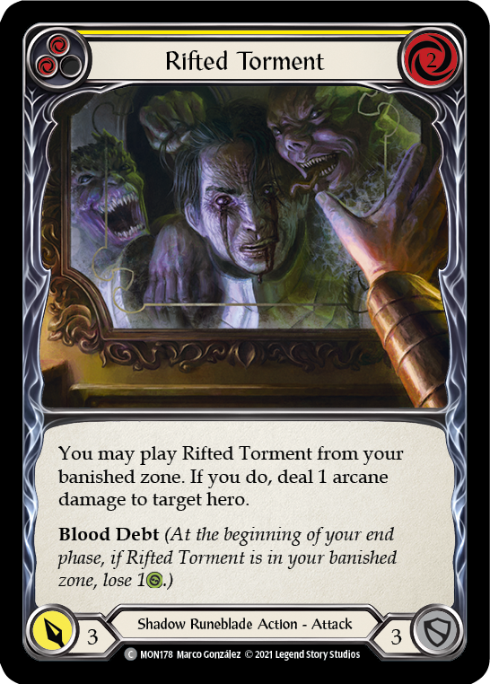 Rifted Torment (Yellow) [MON178-RF] (Monarch)  1st Edition Rainbow Foil | Chromatic Games