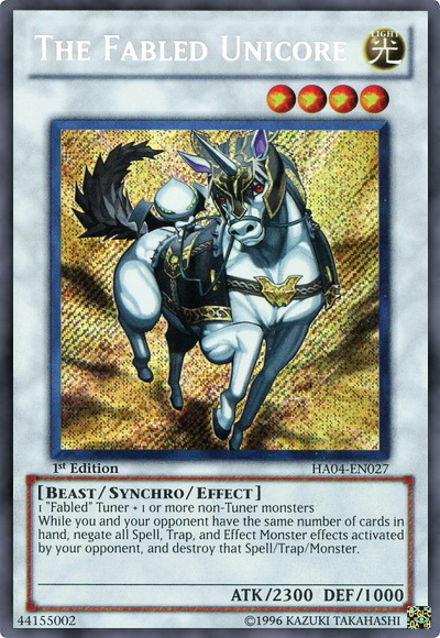 The Fabled Unicore [HA04-EN027] Secret Rare | Chromatic Games