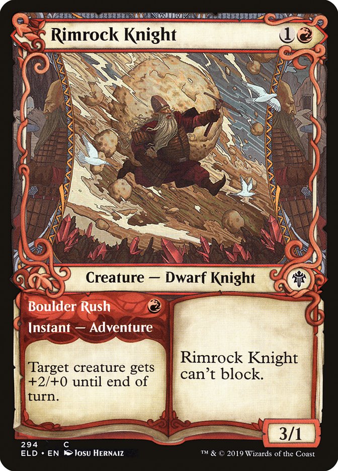 Rimrock Knight // Boulder Rush (Showcase) [Throne of Eldraine] | Chromatic Games