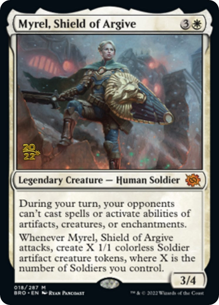 Myrel, Shield of Argive [The Brothers' War Prerelease Promos] | Chromatic Games