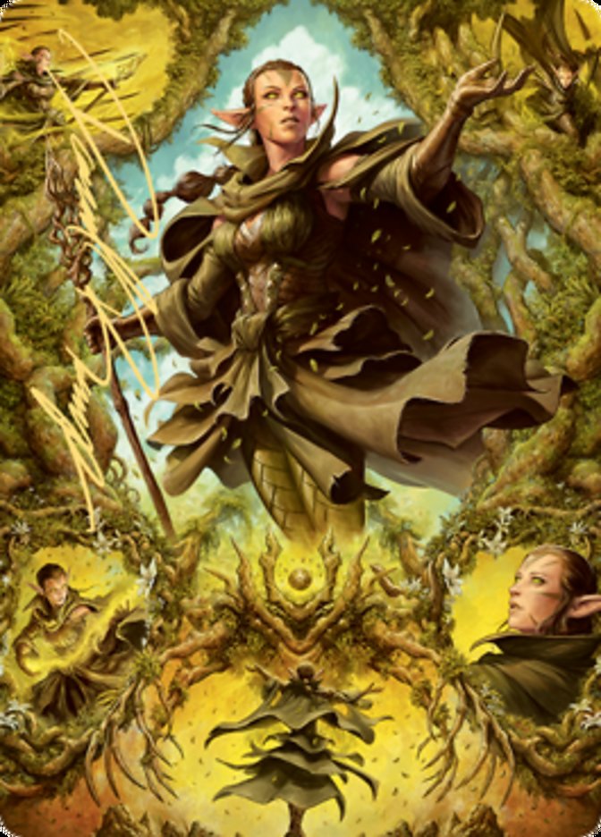 Nissa of Shadowed Boughs 2 Art Card (Gold-Stamped Signature) [Zendikar Rising Art Series] | Chromatic Games