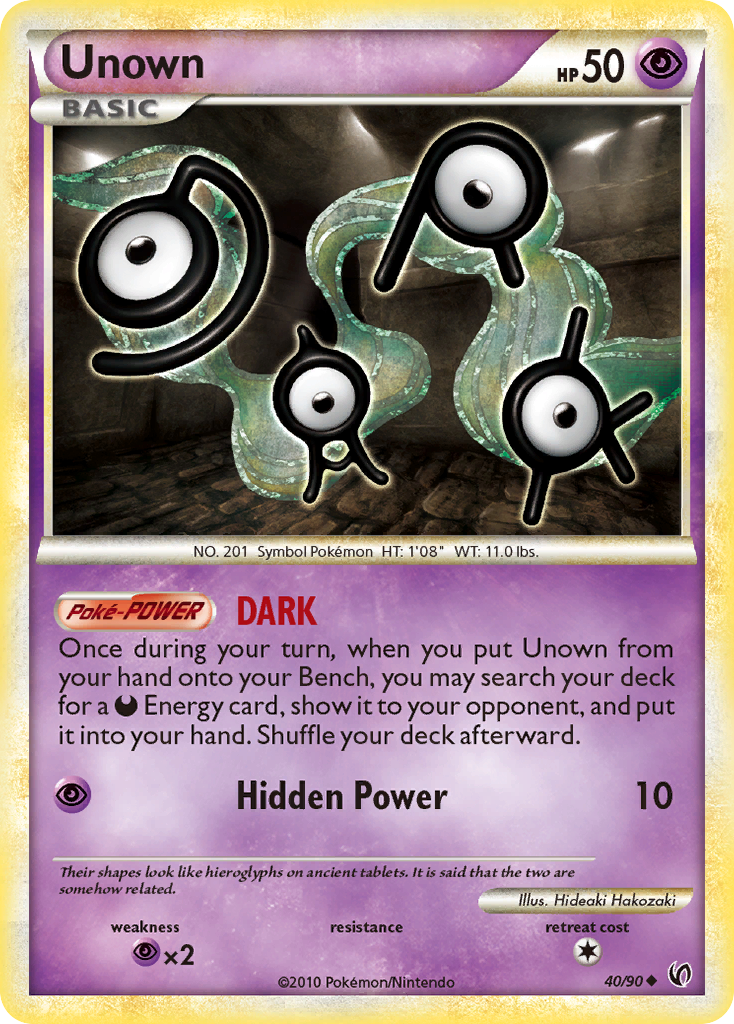 Unown (40/90) [HeartGold & SoulSilver: Undaunted] | Chromatic Games