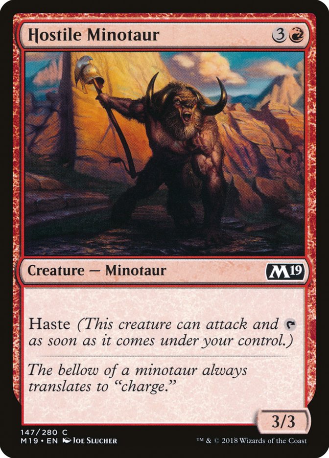 Hostile Minotaur [Core Set 2019] | Chromatic Games