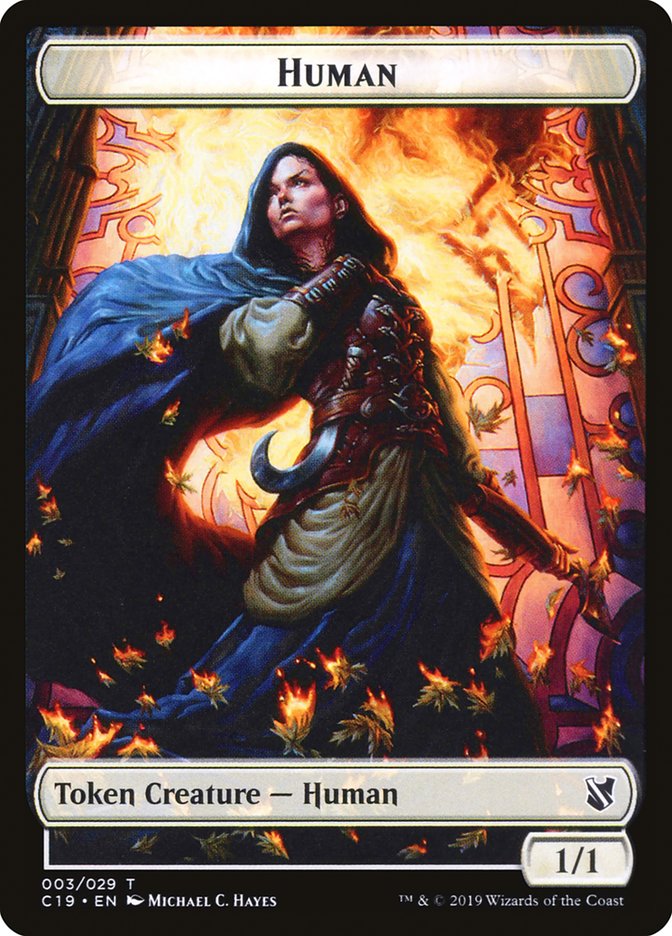 Treasure // Human Double-Sided Token [Commander 2019 Tokens] | Chromatic Games