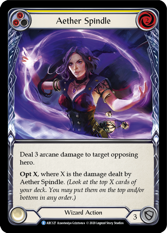 Aether Spindle (Yellow) [U-ARC127] (Arcane Rising Unlimited)  Unlimited Rainbow Foil | Chromatic Games