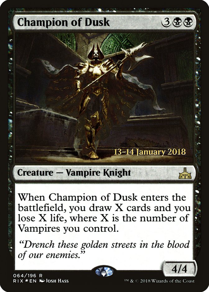 Champion of Dusk [Rivals of Ixalan Prerelease Promos] | Chromatic Games