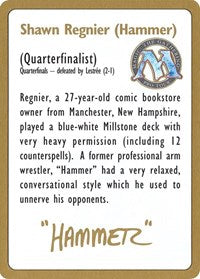 1996 Shawn "Hammer" Regnier Biography Card [World Championship Decks] | Chromatic Games