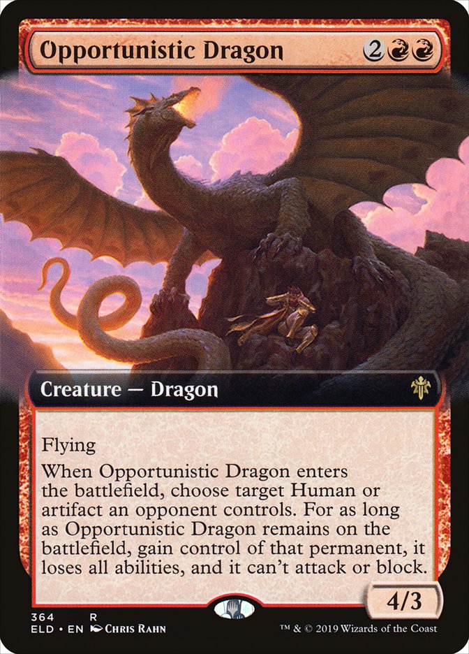 Opportunistic Dragon (Extended Art) [Throne of Eldraine] | Chromatic Games