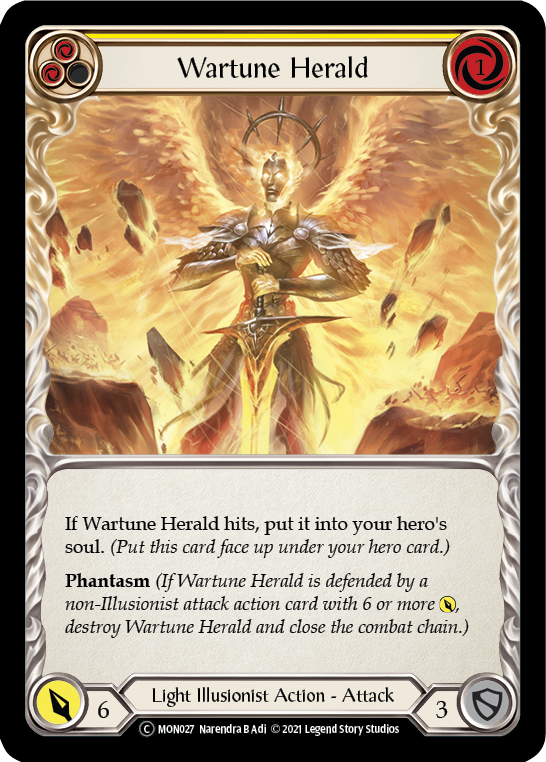 Wartune Herald (Yellow) [U-MON027-RF] (Monarch Unlimited)  Unlimited Rainbow Foil | Chromatic Games