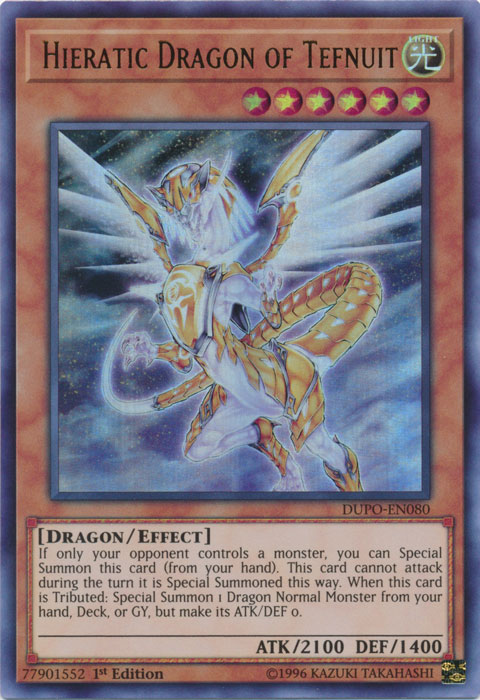 Hieratic Dragon of Tefnuit [DUPO-EN080] Ultra Rare | Chromatic Games