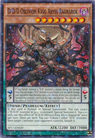 D/D/D Oblivion King Abyss Ragnarok (Starfoil) [SP17-EN029] Starfoil Rare | Chromatic Games