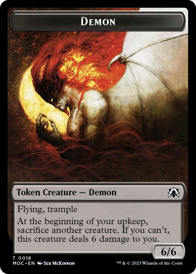 Angel (3) // Demon Double-Sided Token [March of the Machine Commander Tokens] | Chromatic Games