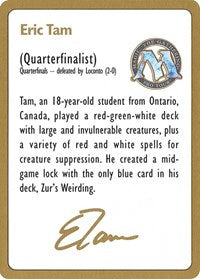 1996 Eric Tam Biography Card [World Championship Decks] | Chromatic Games