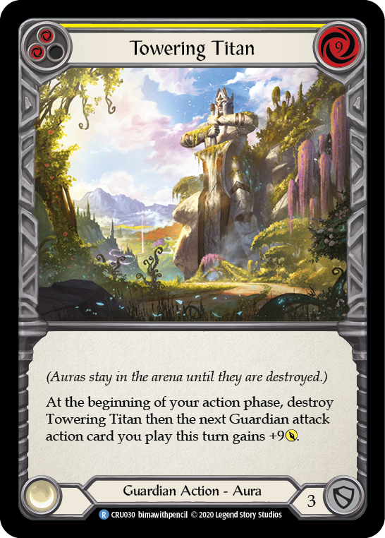 Towering Titan (Yellow) [CRU030] (Crucible of War)  1st Edition Rainbow Foil | Chromatic Games