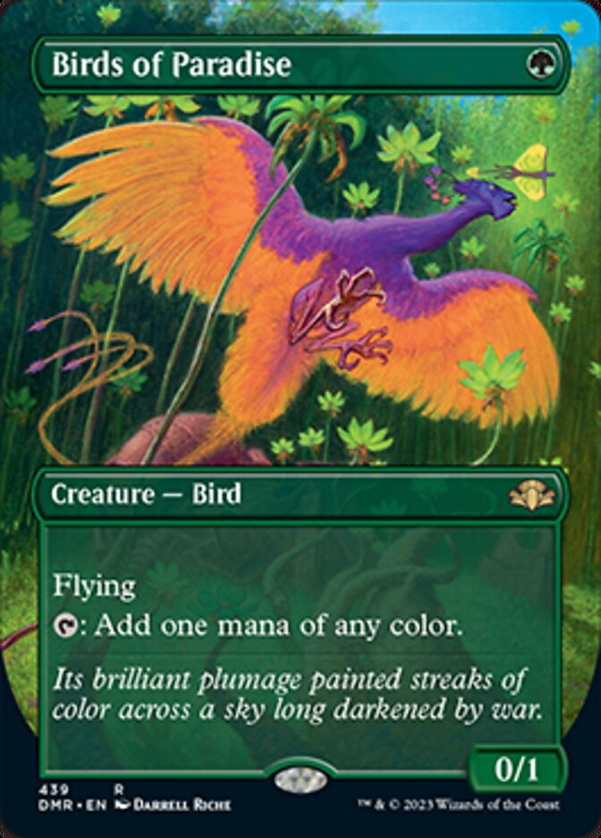 Birds of Paradise (Borderless Alternate Art) [Dominaria Remastered] | Chromatic Games