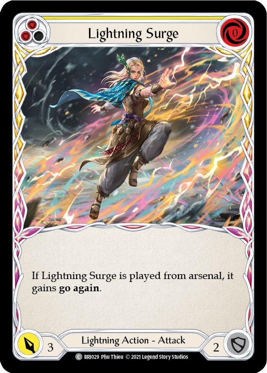 Lightning Surge (Yellow) [BRI029] (Tales of Aria Briar Blitz Deck)  1st Edition Normal | Chromatic Games