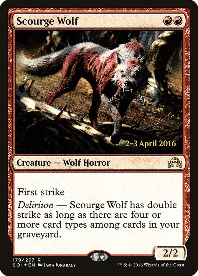 Scourge Wolf [Shadows over Innistrad Prerelease Promos] | Chromatic Games