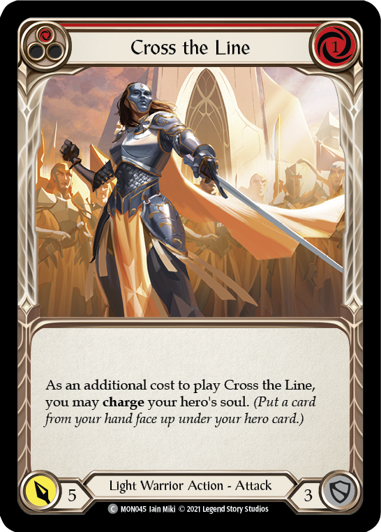 Cross the Line (Red) [MON045-RF] (Monarch)  1st Edition Rainbow Foil | Chromatic Games