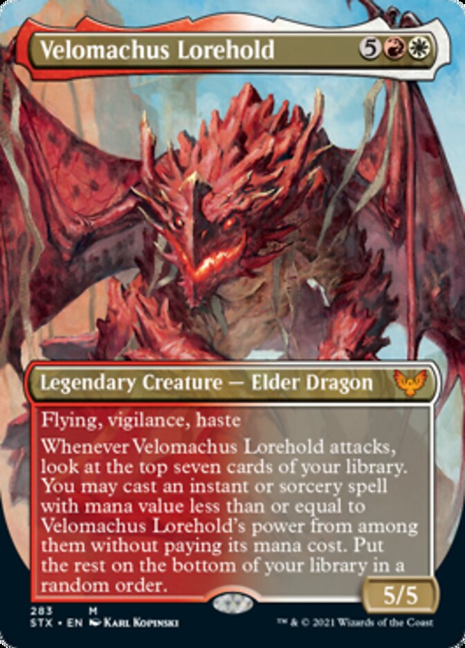 Velomachus Lorehold (Borderless Alternate Art) [Strixhaven: School of Mages] | Chromatic Games