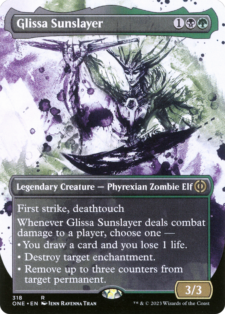 Glissa Sunslayer (Borderless Ichor) [Phyrexia: All Will Be One] | Chromatic Games