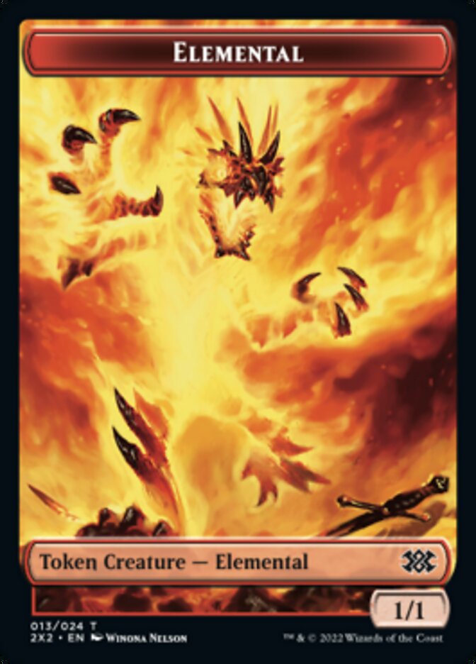 Elemental // Soldier Double-Sided Token [Double Masters 2022 Tokens] | Chromatic Games