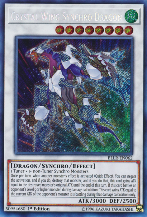 Crystal Wing Synchro Dragon [BLLR-EN062] Secret Rare | Chromatic Games