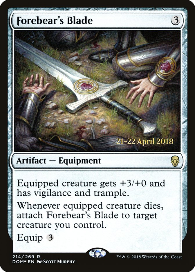 Forebear's Blade [Dominaria Prerelease Promos] | Chromatic Games