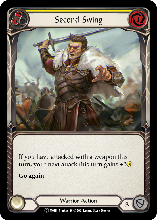Second Swing (Yellow) [U-MON117-RF] (Monarch Unlimited)  Unlimited Rainbow Foil | Chromatic Games