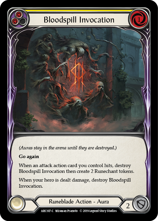 Bloodspill Invocation (Yellow) [ARC107-C] (Arcane Rising)  1st Edition Rainbow Foil | Chromatic Games