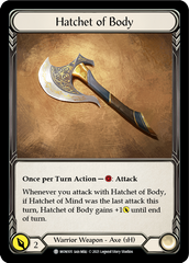 Hatchet of Body // Boltyn [MON105 // MON030] (Monarch)  1st Edition Normal | Chromatic Games