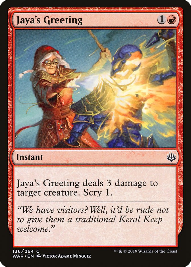 Jaya's Greeting [War of the Spark] | Chromatic Games