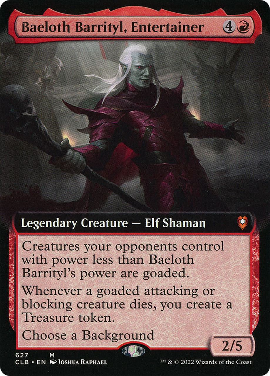 Baeloth Barrityl, Entertainer (Extended Art) [Commander Legends: Battle for Baldur's Gate] | Chromatic Games