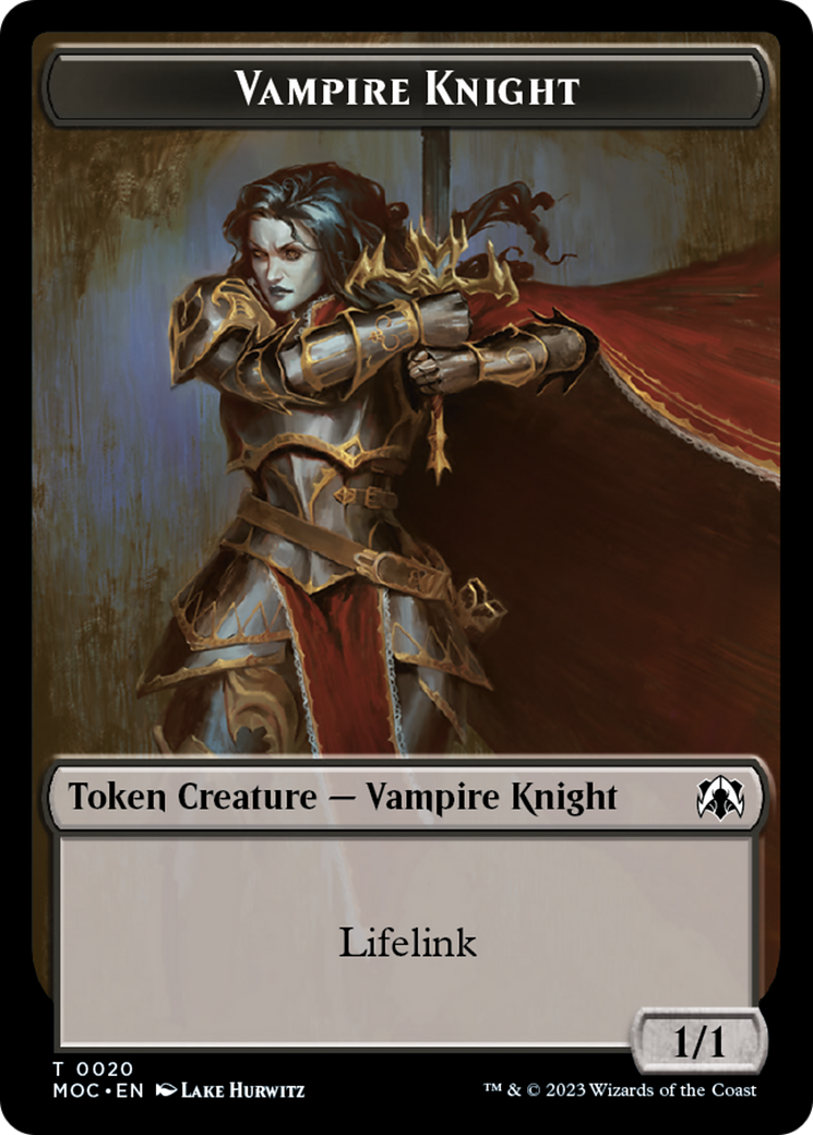 Vampire Knight // Soldier Double-Sided Token [March of the Machine Commander Tokens] | Chromatic Games