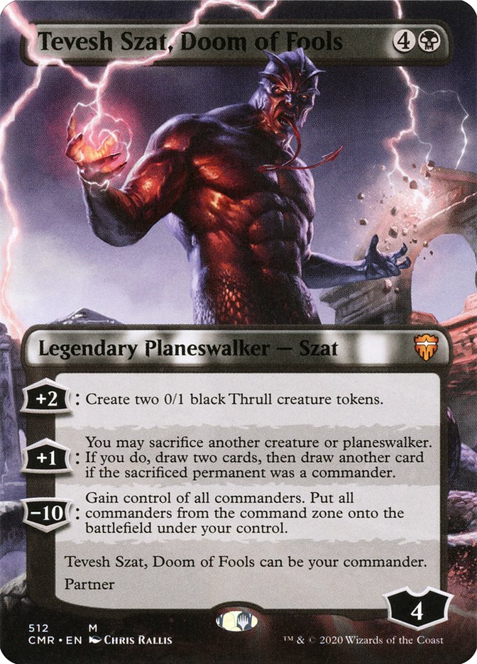 Tevesh Szat, Doom of Fools (Borderless) [Commander Legends] | Chromatic Games