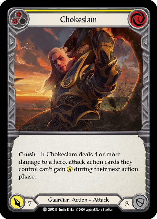 Chokeslam (Yellow) [CRU036] (Crucible of War)  1st Edition Normal | Chromatic Games