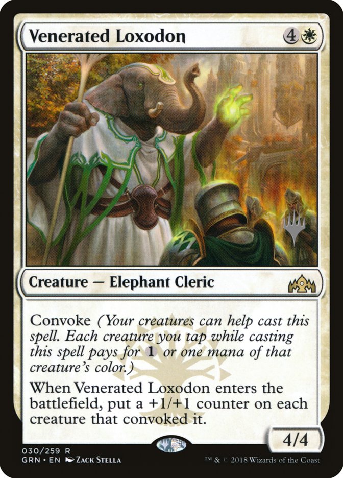 Venerated Loxodon (Promo Pack) [Guilds of Ravnica Promos] | Chromatic Games