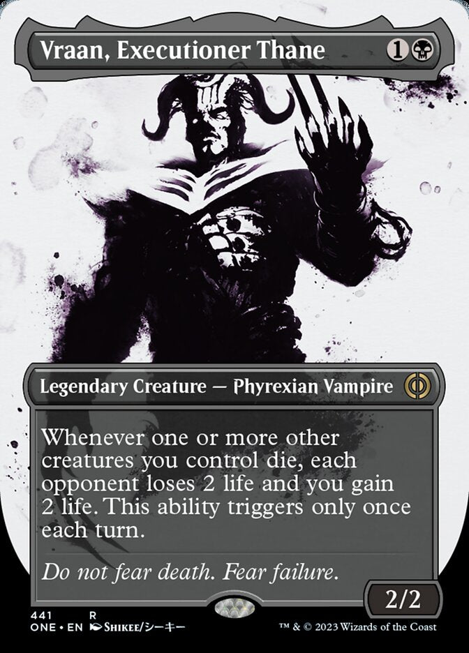 Vraan, Executioner Thane (Borderless Ichor Step-and-Compleat Foil) [Phyrexia: All Will Be One] | Chromatic Games