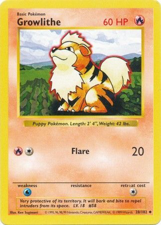 Growlithe (28/102) [Base Set Shadowless Unlimited] | Chromatic Games