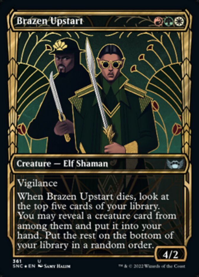 Brazen Upstart (Showcase Golden Age Gilded Foil) [Streets of New Capenna] | Chromatic Games