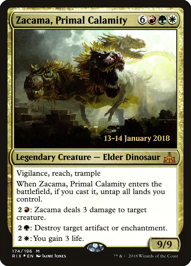 Zacama, Primal Calamity [Rivals of Ixalan Prerelease Promos] | Chromatic Games