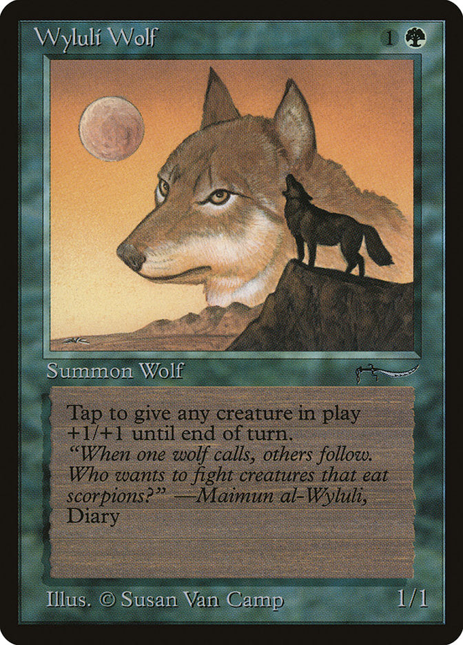 Wyluli Wolf (Dark Mana Cost) [Arabian Nights] | Chromatic Games