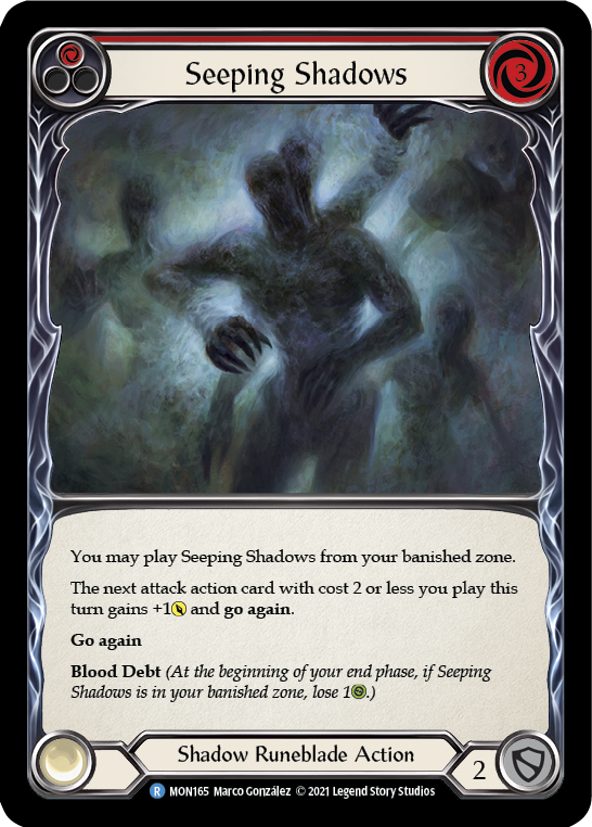 Seeping Shadows (Red) [MON165-RF] (Monarch)  1st Edition Rainbow Foil | Chromatic Games