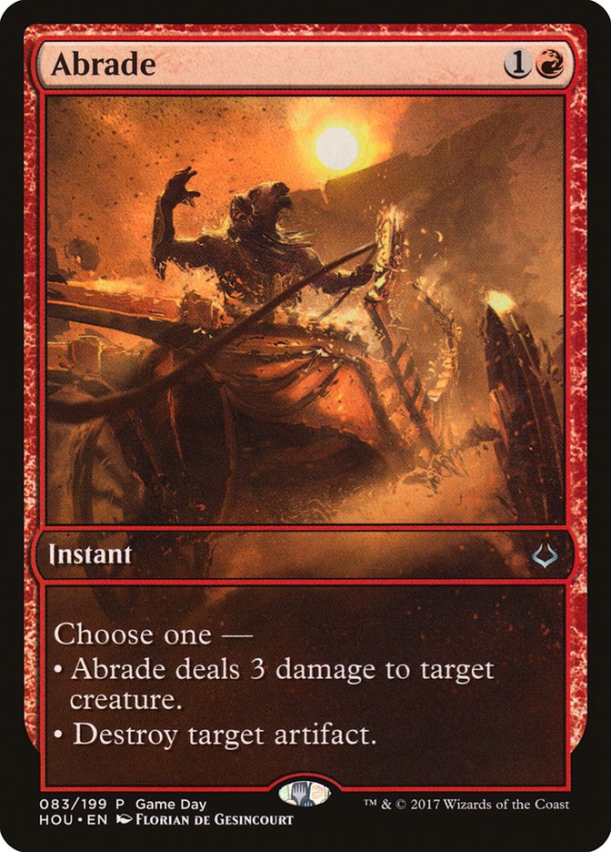 Abrade (Game Day) [Hour of Devastation Promos] | Chromatic Games