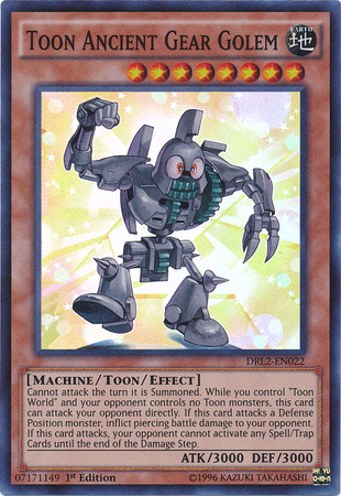 Toon Ancient Gear Golem [DRL2-EN022] Super Rare | Chromatic Games