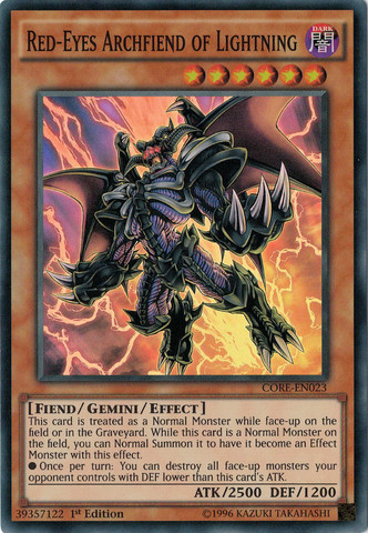 Red-Eyes Archfiend of Lightning [CORE-EN023] Super Rare | Chromatic Games