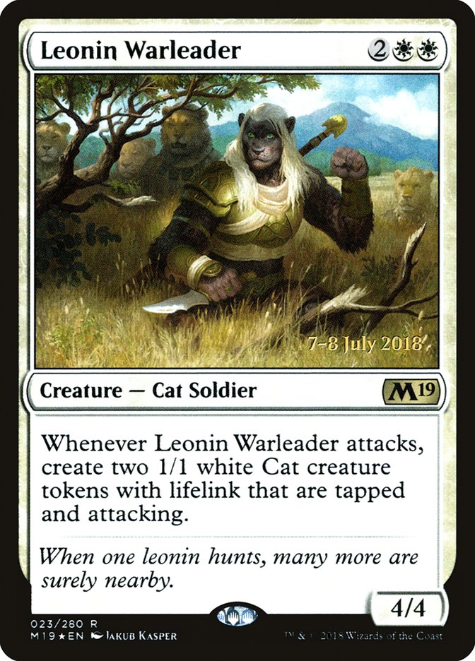 Leonin Warleader [Core Set 2019 Prerelease Promos] | Chromatic Games