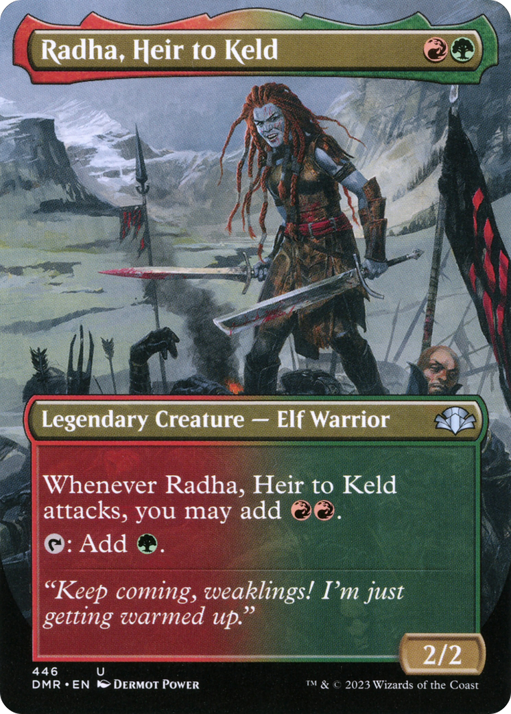 Radha, Heir to Keld (Borderless Alternate Art) [Dominaria Remastered] | Chromatic Games