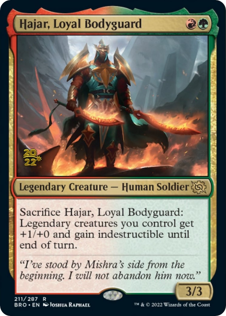 Hajar, Loyal Bodyguard [The Brothers' War Prerelease Promos] | Chromatic Games