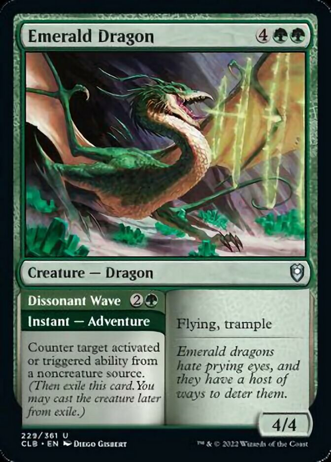 Emerald Dragon // Dissonant Wave [Commander Legends: Battle for Baldur's Gate] | Chromatic Games